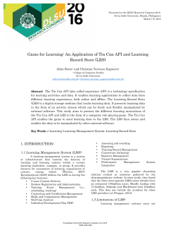 Game for Learning: An Application of Tin Can API and Learning