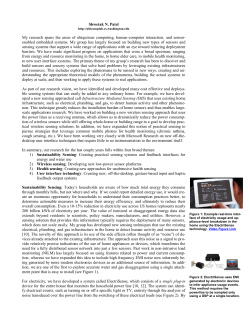 Shwetak N. Patel My research spans the areas of ubiquitous