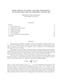 BRAID GROUPS, CLUSTERS, AND FREE PROBABILITY: Contents