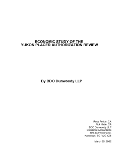 Economic Study Of The Yukon Placer Authorization Review