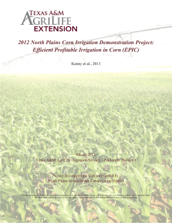 2012 North Plains Corn Irrigation Demonstration Project: Efficient