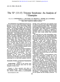 The `D` (13-15) Trisomy Syndrome: An Analysis of 7 Examples