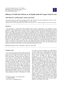 Influence of Traffic Flow Patterns on Air Quality inside the Longest