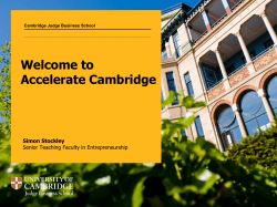 Entrepreneurial Behaviour - Cambridge Judge Business School