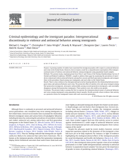 Criminal epidemiology and the immigrant paradox