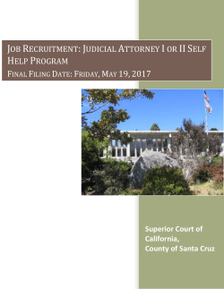 Self Help Attorney I or II - Santa Cruz Superior Court