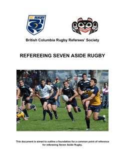 REFEREEING SEVEN ASIDE RUGBY