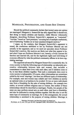 Marriage, Procreation, and Same-Sex Unions