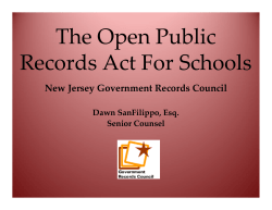 The Open Public Records Act For Schools