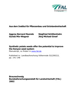 Synthetic potato seeds offer the potential to improve the