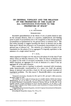 on general topology and the relation of the properties of the class of