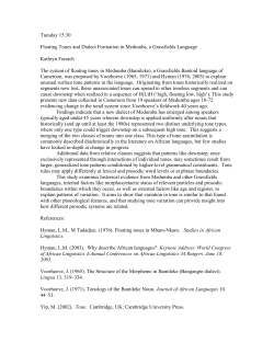 Floating Tones and Dialect Formation in Medumba, a Grassfields