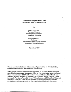 Econometric Analysis of Fed Cattle Procurement in the Texas