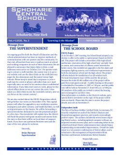 November 2007 - Schoharie Central School District
