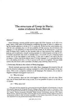 The structure ofComp in Slavic: some evidence from Slovak