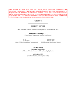 FORM 8-K Peninsula Gaming, LLC