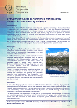 Evaluating the lakes of Argentina`s Nahuel Huapi National