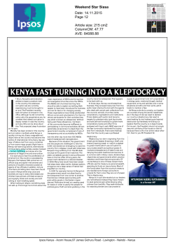 kenya fast turning into a kleptocracy