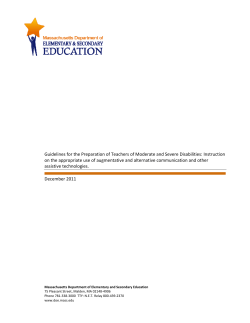 DESE Guidelines for the Preparation of Teachers of Moderate and