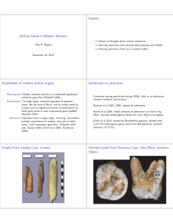 Archaic Genes in Modern Humans Outline Hypotheses of modern