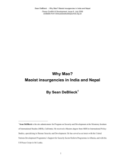 Why Mao? Maoist Insurgencies in India and Nepal
