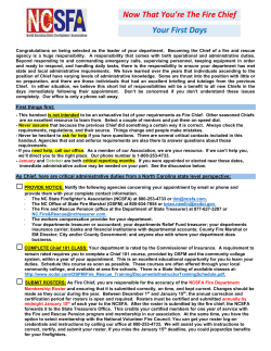 New Fire Chief Handout - Eastern Carolina Firefighters Association