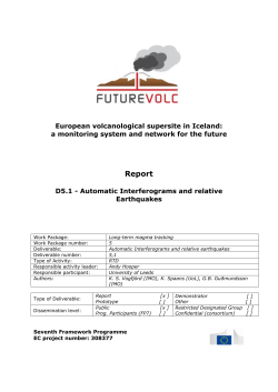 D5.1 - Automatic Interferograms and relative Earthquakes