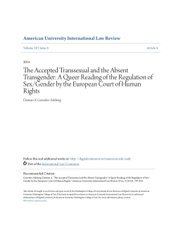 The Accepted Transsexual and the Absent Transgender