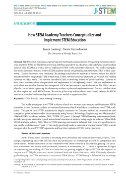 How STEM Academy Teachers Conceptualize and Implement STEM