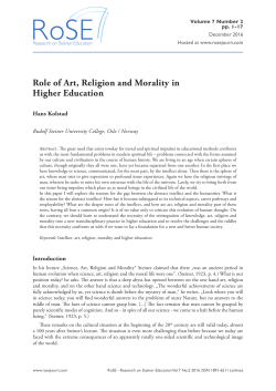 Rose vol 7 nr 2.indd - RoSE &ndash; Research on Steiner Education