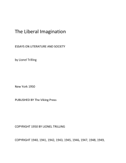 The Liberal Imagination - International Psychoanalysis