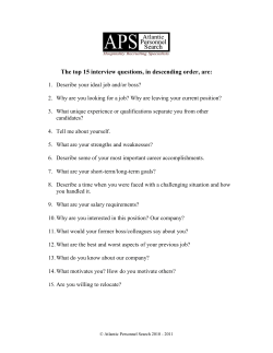 The top 15 interview questions, in descending order, are