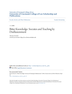 Bitter Knowledge: Socrates and Teaching by Disillusionment