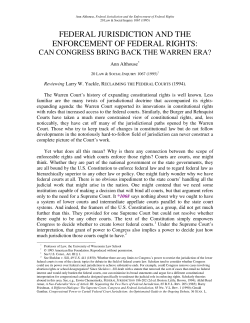 federal jurisdiction and the enforcement of federal rights