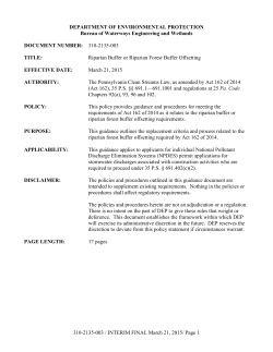 Riparian Buffer or Riparian Buffer Offsetting - DEP`s eLibrary
