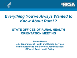 Rural and Frontier Definitions - National Organization of State