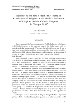 Response to Ms Sato`s Paper “The Theme of Coexistence of