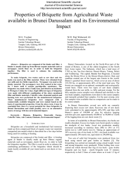 Properties of Briquette from Agricultural Waste available in Brunei