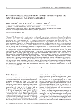 Secondary forest succession differs through naturalised gorse and