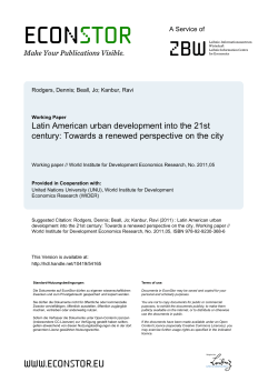 Latin American urban development into the 21st century
