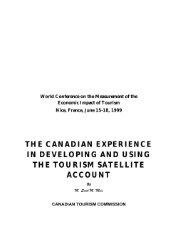 the canadian experience in developing and using the tourism