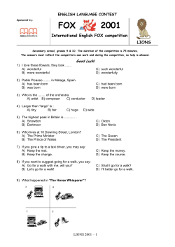 FOX 2001 - foxcompetition.hu