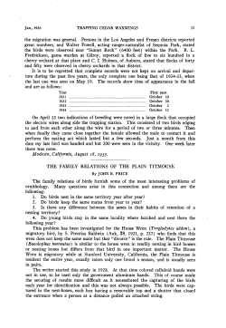 The Family Relations of the Plain Titmouse