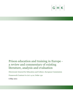 Prison education and training in Europe - a