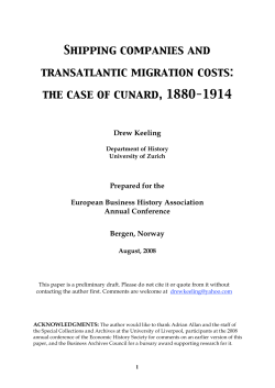 Shipping companies and transatlantic migration costs