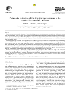 Palinspastic restoration of the Anniston transverse zone in the