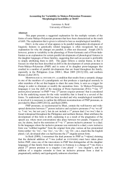 Accounting for Variability in Malayo