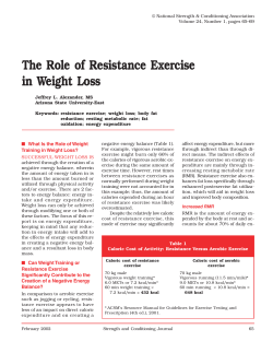 The Role of Resistance Exercise in Weight Loss
