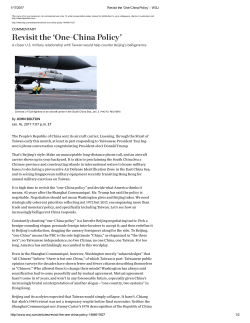 Revisit the `One-China Policy`