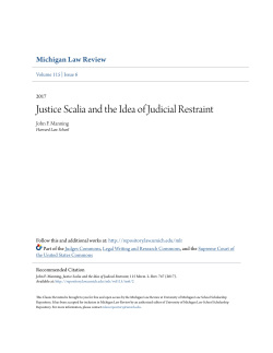 Justice Scalia and the Idea of Judicial Restraint